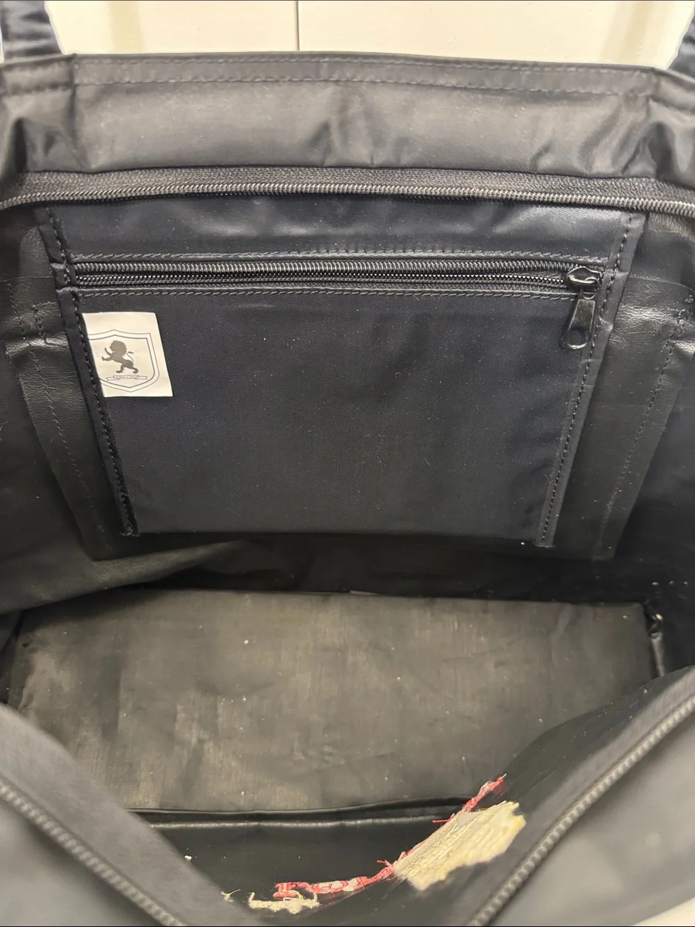 Black London Tote Bag with Gold Embroidery